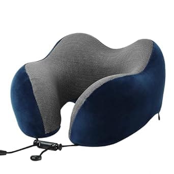 Billebon Extra Soft Memory Foam Luxury Travel Neck Support Rest Pillow with Soft Washable & Removable Cover, Multipurpose Comfortable Travel Pillow