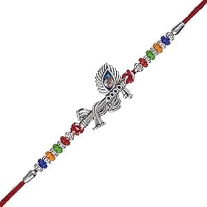 Ingo creation Multicolour Rakhi For Brother With Special Rakshabandhan Greeting and Roli Chawal