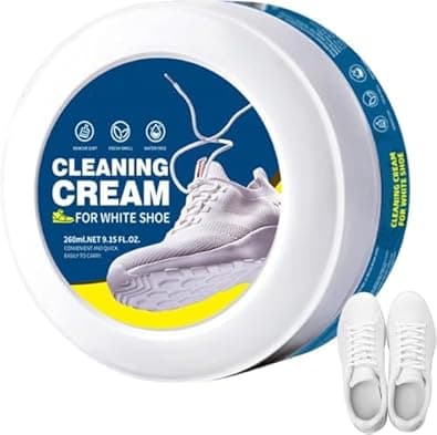 JICOOT White Shoe Cleaning Cream, Practical Shoe Cleaning Kit - Shoe Cream with Sponge, Shoes Whitening Cleansing, Stain Remover Cleansing Cream for Shoe, Sneaker, No-Wash, for Leather Shoes