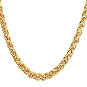 Nakabh Stainless Steel Elegant Statement Necklace Chain for Boys and Men