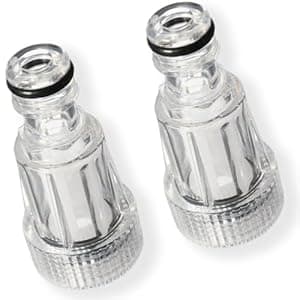 DEXURIES Universal Crystal Clear 3/4" High-Pressure Washer Inlet Water Filter Connector Nipple/Nozzle Accessory (Pack of 2)