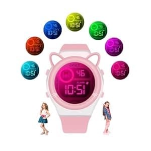 Spiky Fun Digital Watch for Kids with Cute Animal Dial Shape| 7 Colour Luminious Light, Alarm, Stopwatch| Best Birthday Gift for Kids Girls & Boys | for Age 2 to 13 year