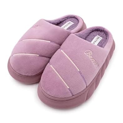 VRITRAZ Women's Comfort Slip On Closed Toe Warm Winter House Clog Indoor Slipper