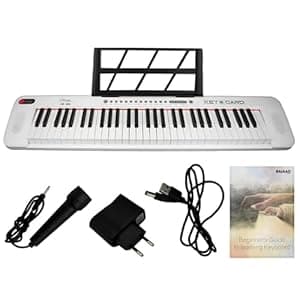 Henrix KB-601 Portable 61 Key Keyboard with Adapter, Microphone and E-Book