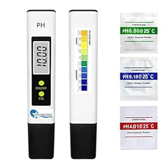 OCEAN STAR LCD Display pH Meter for Water Testing Digital LCD Pocket Pen Type Purity Tester for Filter Pool Aquarium Measuring Instrument with Buffer Solution Pack of 1