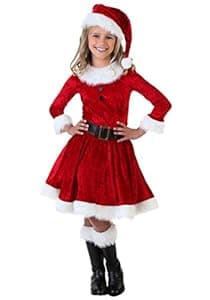 FancyDressWale Cotton, Polyester Blend Miss Santa Costume For Christmas, Red (Boots Not Included) (2-3 Yrs)