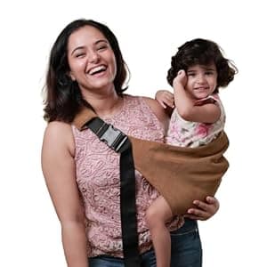 Snugs Ergonomic Baby Carrier | Luxe Edition | Toddler carrier | Sling carrier | Breathable and Lightweight Fabric | Adjustable Straps | Suitable for 8 Months to 4 Years | Supports Up to 20 Kg | Multicolor (Ochre)