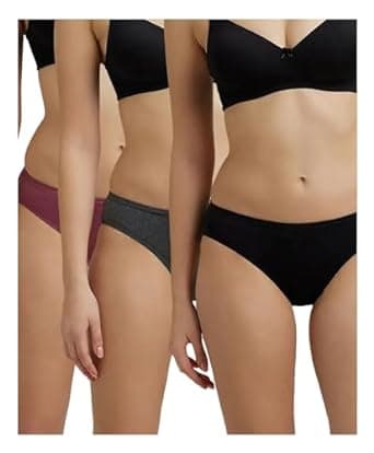 Jockey 1410 Women's Medium Coverage Super Combed Cotton Mid Waist Bikini with Concealed Waistband (Pack of 3_Colors & Prints May Vary)