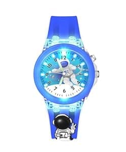 SPIKY 3D Cartoon Kids Analog Watch with LED Luminous 7 Multicolour Glowing Disco Light | Unbreakable Silicone Strap | Childrens Best Unisex Birthday Return Gift | Best Diwali Gift for Boys and Girls of Age 3-13 Years