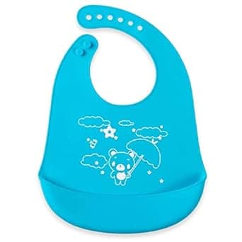 SYGA Baby Cute Cartoon Printing Waterproof Silicone Bib Rice Pocket