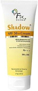 FIXDERMA Shadow Sunscreen SPF 50+ Cream PA+++ Sunscreen For Dry Skin,Sunscreen For Body & Face Broad Spectrum Sunscreen For UVA & UVB Protection Non Greasy & Water Resistant-75gm (Pack Of 1)