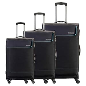 American Tourister Polyester Amt Jamaica Speed_Wheel 8 Wheel Suitcase Sp(58+69+80) Grey