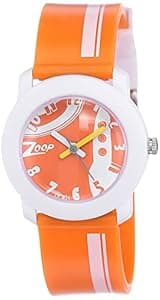 Zoop By Titan Quartz Analog Orange Dial Plastic Strap Watch for Kids-NSC3025PP29