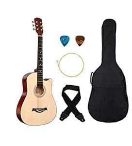 BLUEBERRY 38C, Acoustic Guitar Kit with Bag, Strap, One Pack Strings And Picks - 38 Inch (Natural)