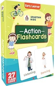 SPARTAN KIDS® Action Flash Cards for Kids | 27 Early Learning Flash Cards Easy & Fun Way of Learning 1 Year to 6 Years Babies