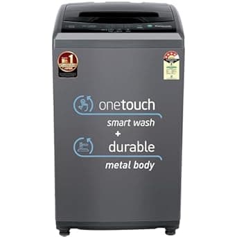 Panasonic 6 Kg 5 Star Fully-Automatic Top Load Washing Machine ( NA-F60LF1HRB, Grey, Durable Metal Body, 8 Wash Program, Aquabeat wash technology, One touch smart wash, 2022 model)