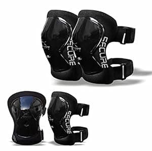 JASPO Secure Hybrid Knee & Elbow Guards Combo for Skating, Cycling, Skateboarding, Roller Skating, Inline Skate, Outdoor Games, Breathable & Washable Fabric, for All Age Groups