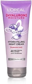 L'Oreal Paris Hyaluron Moisture Hydra Filling Leave-in Night Cream, Powered by Hyaluronic Acid, For Dry & Dehydrated Hair, Volume-180ml, Makes hair frizz-free, bouncy and hydrated for up to 72HR