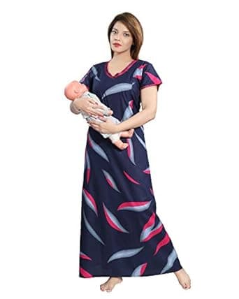 LIFE - TALE Women Cotton Maxi Nighty