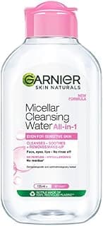 Garnier Micellar Cleansing Water - Gentle Cleanser & Make Up Remover For Everyday Use - Suitable For Sensitive Skin, Dermatologically Tested, Vegan, For Men & Women, Remove 100% Dirt, Pollution, 125ml