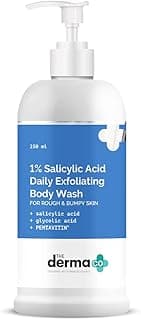 The Derma Co 1% Salicylic Acid Daily Exfoliating Body Wash with Salicylic Acid, Glycolic Acid & PENTAVITIN® - 250ml | | Helps to Prevent Body Acne & Cleanse Skin