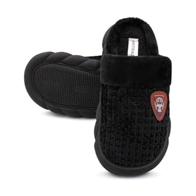 VRITRAZ Plush Winter Slipper, House Slipper, Flat Chappal, Warm Slippers For Boys and Mens