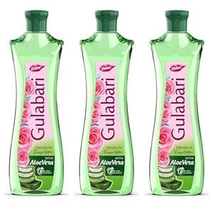 Dabur Gulabari Premium Rose Water with Aloe Vera - 1200 ml (400ml x 3) | Upto 8 HR Skin Hydration | Cleanses, Tones and Moisturises Skin | For All Skin Types