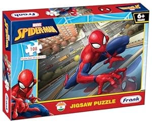 Frank Marvel Spider-Man Jigsaw Puzzle (108 Pieces) for Kids above 6+ Years - Fun & Challenging Brain Booster Games - Educational Puzzle for Focus and Memory -90149