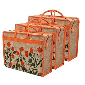 DOUBLE R BAGS Jute Eco-Friendly Tote Bag: Stylish, Spacious, and Sustainable - Perfect for Everyday Errands and Adventures!