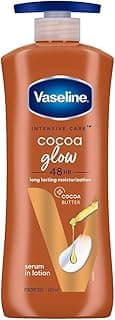 Vaseline Intensive Care, Cocoa Glow Serum-in-Lotion, 600ml, with 100% Pure Cocoa & Shea Butter, 48Hr Long-Lasting Moisturization, Body Lotion for Dry, Rough Skin