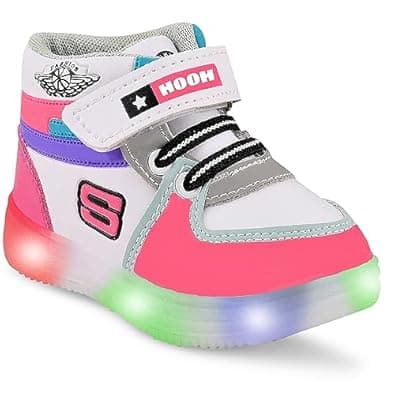 Hooh Kids Unisex Fashionable LED Lights Unisex Sneakers and Walking Shoes for Boys and Girls of Age 2 Years to 10 Years