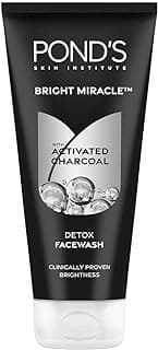 POND'S Bright Miracle Detox Facewash | 10X Power of Activated Charcoal| For Deep Cleaned Skin | Reveals Glow, Pollution Clear Face Wash, 200gm