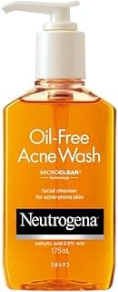 Neutrogena Oil Free Acne Wash | Deep Cleansing Face Wash with Salicylic Acid | Hydrating, Alcohol Free, Non Comedogenic & Dermatologically Tested | For Oily Acne Prone Skin | 175ml