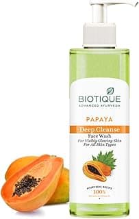 Biotique Papaya Deep Cleanse Face Wash | Gentle Exfoliation | Visibly Glowing Skin | 100% Botanical Extracts| Suitable for All Skin Types | 200ml