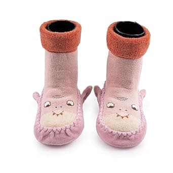 Cute Antiskid Cotton Shoes for Baby Boys and Girls Kids Breathable Cotton Sole Socks Cum Shoes Booties for Toddler