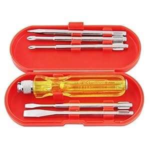 Spartan BS-01 5-Pieces Screwdriver Kit/Screwdriver Set For Home Use/For Multipurpose Application (S-6, Yellow)