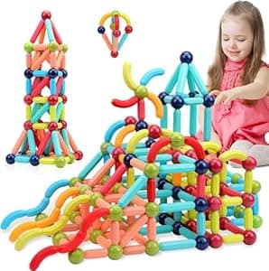 FUNVERSE® Magnetic Building Sticks Blocks Kids Toys, Learning Sticks and Balls, Activities Toys for Toddlers, Educational Magnet Building Blocks,Kids Toys for 3+ Year Old Gifts(42pcs)