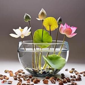 Japanese Rainbow Lotus Flower Seeds,Dwarf -100% Germination Mix Flower Seeds-Rainbow Lotus Flower SeedS for Home Decor (Pack Of 20)