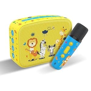 Saregama Carvaan Mini Kids with Wireless Mic - 300+ Pre-Loaded Stories, Rhymes, Learnings and Mantras with Rechargeable Battery/Bluetooth/USB/Aux in-Out/Play in Loop - Baby Yellow