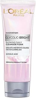 L'Oreal Paris Glycolic Bright Daily Foaming Face Cleanser, 100ml | Glycolic Acid Face Wash for Dull Skin | Daily Glowing Facial Cleanser