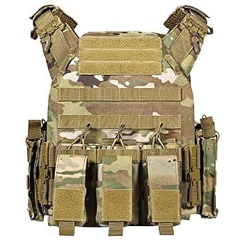 GLORYFIRE Tactical Vest Quick Release Airsoft Vest Adjustable Breathable Military Vest Weighted Vest for CS/Training 5.56&7.62