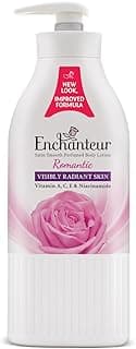 Enchanteur Romantic Perfumed Body Lotion with Aloe Vera & Olive Butter for Satin Smooth Skin| | Non-Greasy Formula| Water-Based Lotion| Floral French Fragrance | 500ml