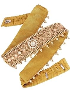 Vama Fashions Traditional embroidery cloth Saree Waist Belt stretchable Kamarpatta kamarband for Women - Size 30-40 inches Only