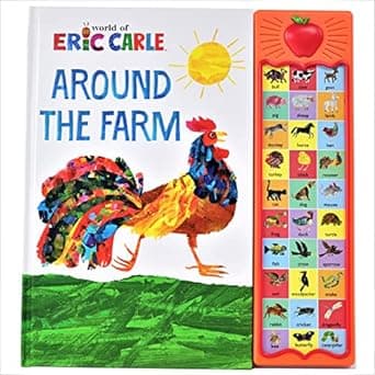 World of Eric Carle, Around the Farm 30-Button Animal Sound Book - Great for First Words - PI Kids