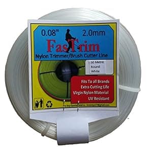 FasTrim 2.0mm (0.08 inch) 50 metre Round/white/Grass cutter/nylon trimmer line