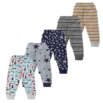 NammaBaby Cotton Pajama Pants with All Over Print for Boys and Girls (Multicolor Designs)(Regular Fit)(Pack of 5)