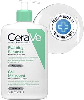 CeraVe Foaming Cleanser For Normal To Oily Skin (473ml) - Dermatologist-Developed Facewash | Non-Comedogenic And Fragrance-Free Cleansers For Acne-Prone Skin