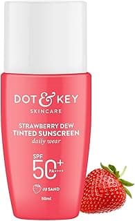 Dot & Key Strawberry Dew Tinted Sunscreen SPF 50+ Pa++++ - 03 Sand | Protection Against UA/UB | Broad Spectrum, Water & Sweat resistant | For All Skin Types | 50ml