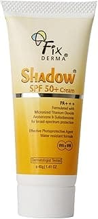 Fixderma Shadow Sunscreen SPF 50+ Cream PA+++ | Sunscreen for Dry Skin | Sunscreen for UVA & UVB Protection | Non Greasy & Water Resistant - 40 gm