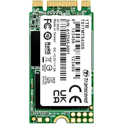 Transcend 1TB M.2 2242 Internal (SSD) Solid State Drive | SATA III 6Gb/s | SSD 430S | 3D NAND | Read/Write - up to 560/520 MB/s | 560 TBW | 5 Yrs. Warranty | TS1TMTS430S